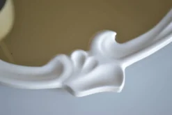 Miroir ovale style art nouveau Jugendstil en fonte de fer émaillée 49 x 29