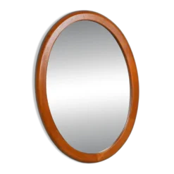 Miroir ovale XL design danois vintage Deens en teck Christensen Silkeborg