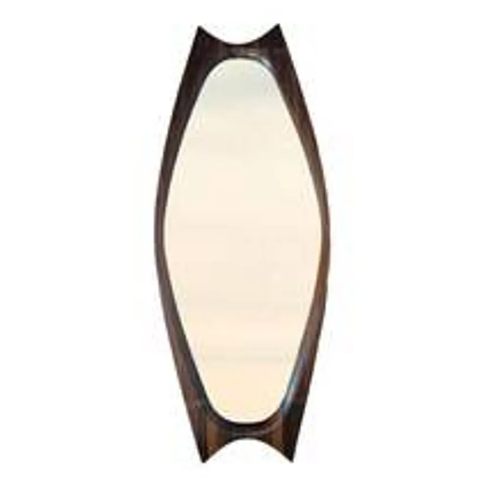 Miroir palissandre Sandholdt pour Jansen, danois, années 60