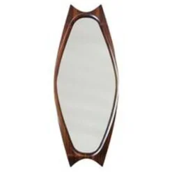 Miroir palissandre Sandholdt pour Jansen, danois, années 60