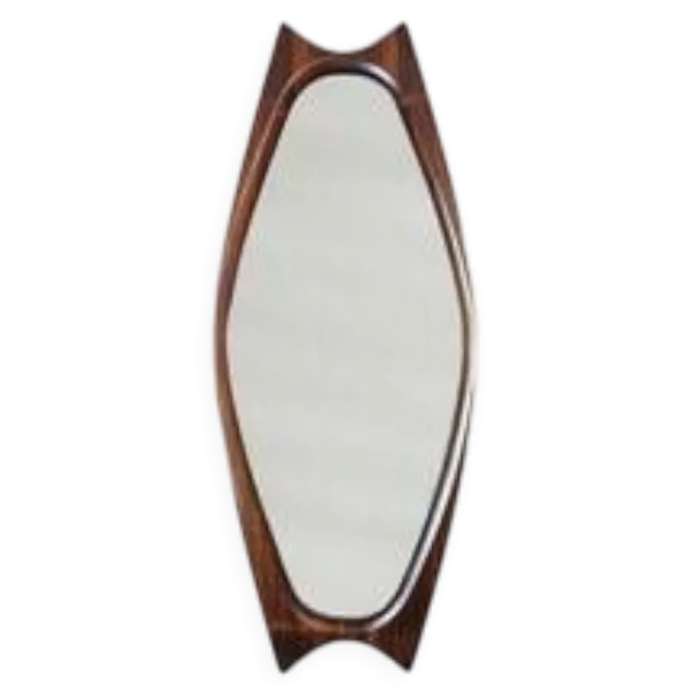 Miroir palissandre Sandholdt pour Jansen, danois, années 60