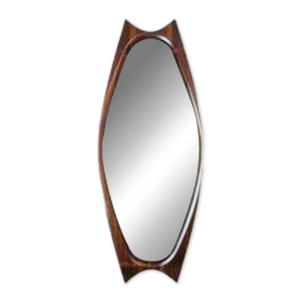 Miroir palissandre Sandholdt pour Jansen, danois, années 60