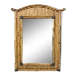 Miroir Palm Regency bambou rotin roseau