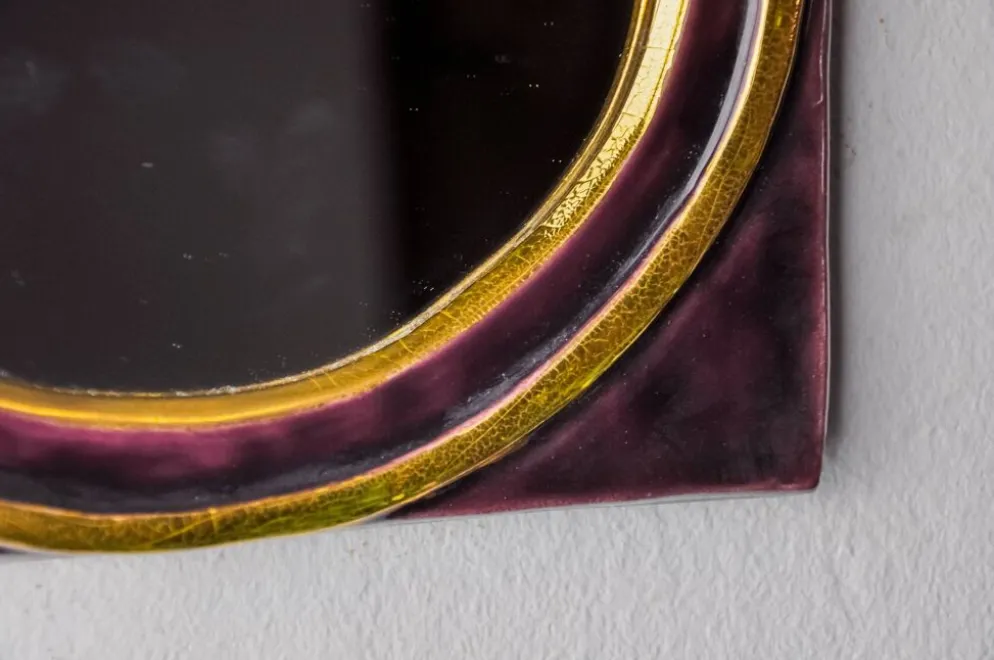 Miroir Paradisiers par Mithé Espelt, céramique, France, 1970