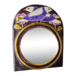 Miroir Paradisiers par Mithé Espelt, céramique, France, 1970