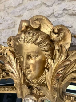 Miroir parceloses feuille d’or 244,5/142,5cm, glaces mercure,Louis XIV