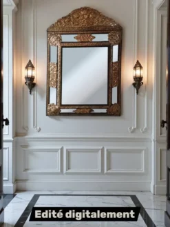 Miroir à pare-closes de style Napoléon 3 / Victorien - Grand Format.