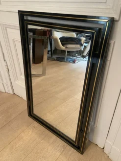 Miroir Pierre Vandel noir et or, 1970s