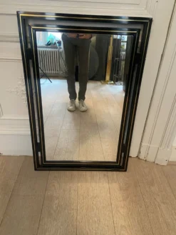 Miroir Pierre Vandel noir et or, 1970s