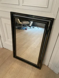 Miroir Pierre Vandel noir et or, 1970s