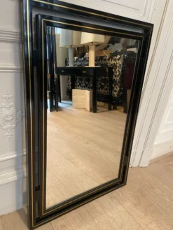Miroir Pierre Vandel noir et or, 1970s