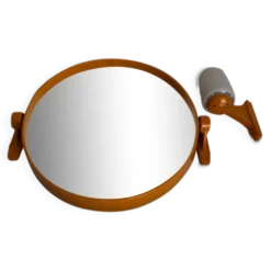 Miroir plastique orange inclinable avec son applique assortie