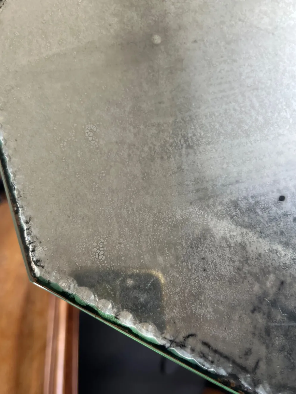Miroir, plateau octogonal ancien