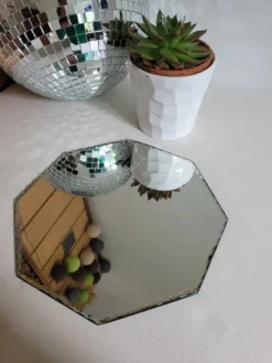 Miroir à poser hexagonal rebord biseauté