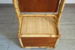 Miroir psyché osier tressé et bambou, années 70/80