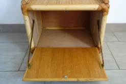 Miroir psyché osier tressé et bambou, années 70/80