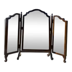 Miroir psyché triptyque en acajou
