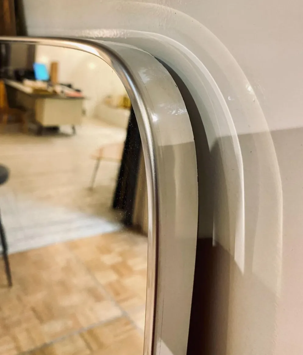 Miroir rectangulaire artisanal en fer noir