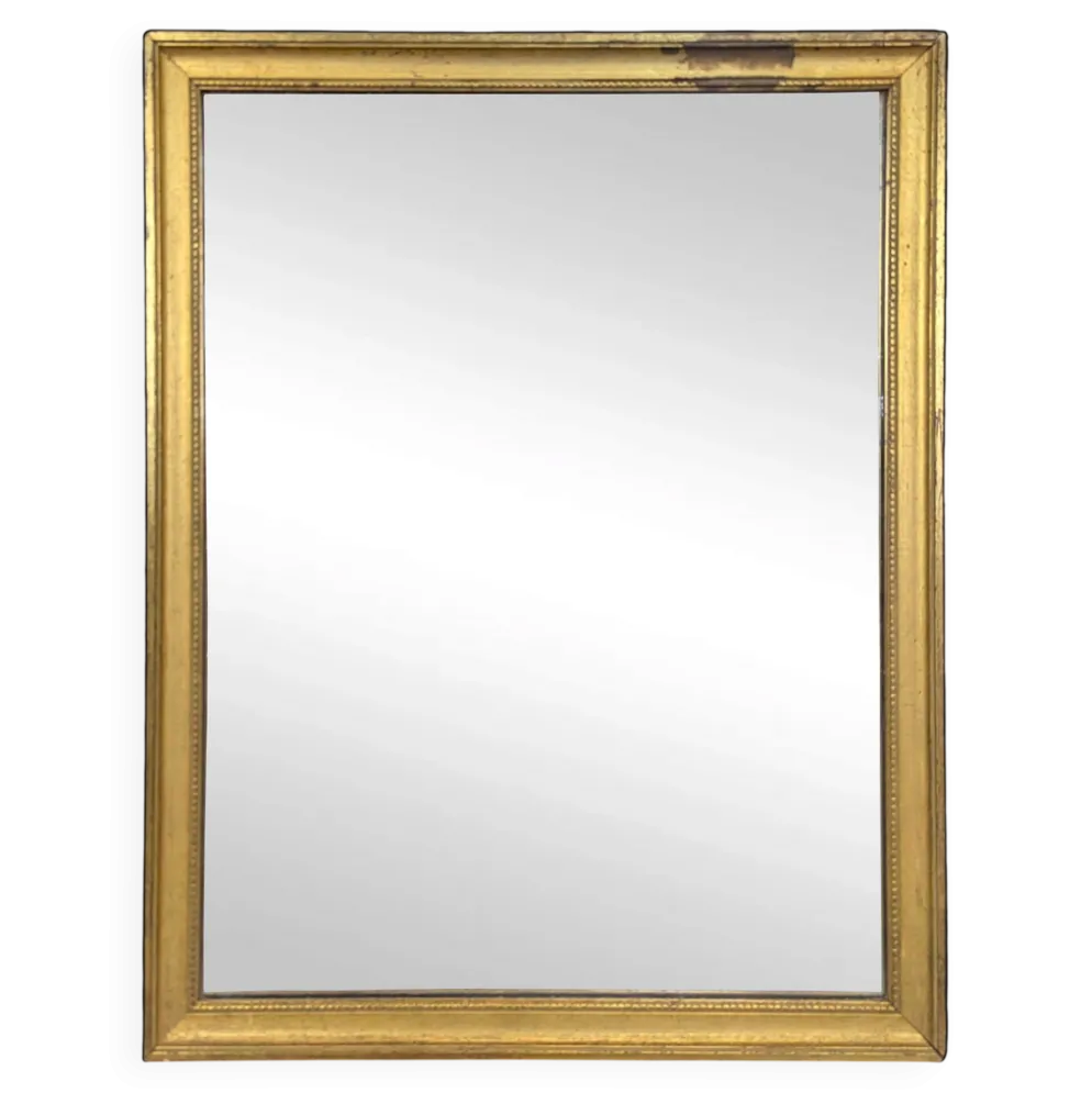 Miroir rectangulaire à cadre en bois doré