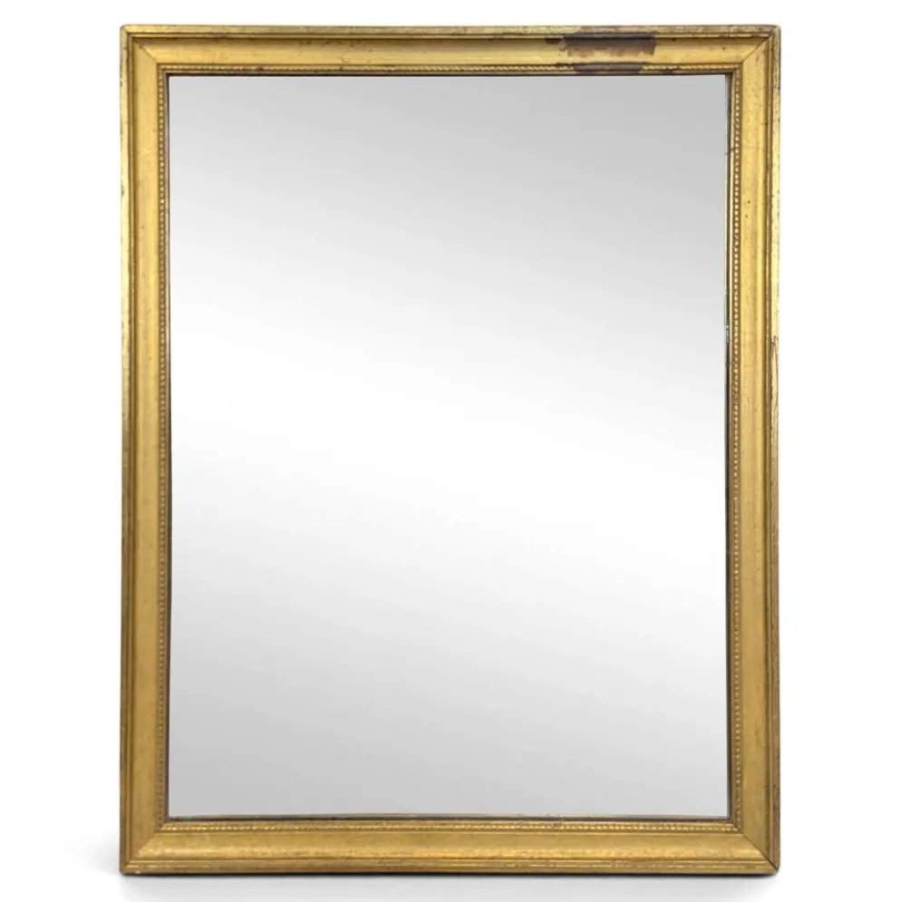Miroir rectangulaire à cadre en bois doré
