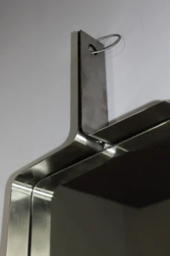 Miroir rectangulaire en acier brossé de Xavier Feal, 1970