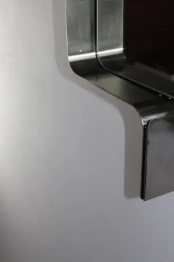 Miroir rectangulaire en acier brossé de Xavier Feal, 1970