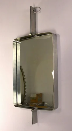 Miroir rectangulaire en acier brossé de Xavier Feal, 1970