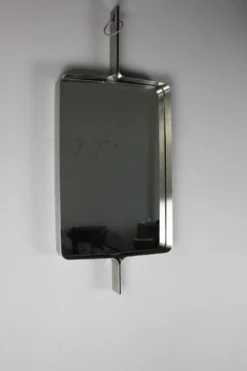 Miroir rectangulaire en acier brossé de Xavier Feal, 1970