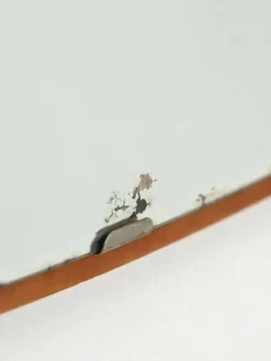 Miroir rectangulaire en teck légèrement convexe scandinave par 
