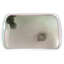 Miroir rectangulaire horizontal ou vertical en bois laqué blanc, années 70