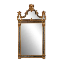 Miroir rococo-vénitien belge du XXe siècle en bois doré