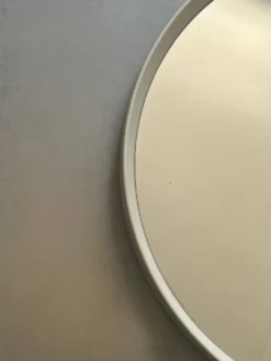Miroir rond blanc space age, vers 1970