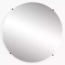 Miroir rond des années 60 - 70 sur cadre carré en bois