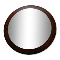 Miroir rond en bois