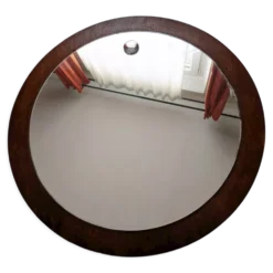Miroir rond en bois