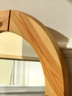 Miroir rond en bois brut