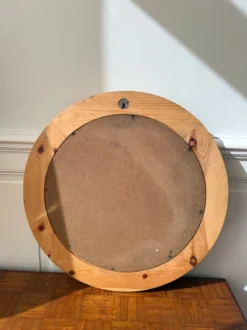 Miroir rond en bois brut
