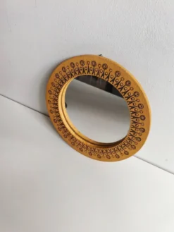 Miroir rond en céramique vintage