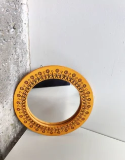 Miroir rond en céramique vintage