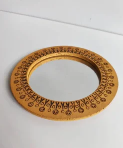 Miroir rond en céramique vintage