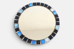 Miroir rond en mosaïque dans le style de Vallauris, France vers 1970