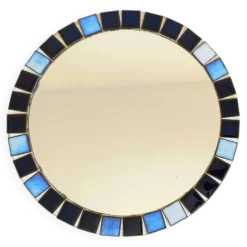 Miroir rond en mosaïque dans le style de Vallauris, France vers 1970