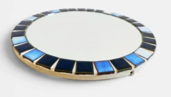 Miroir rond en mosaïque dans le style de Vallauris, France vers 1970