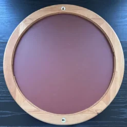 Miroir rond en pin vernis