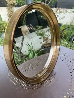 Miroir rond en plexiglas fumé - GILAC n°1813 - Vintage 1970