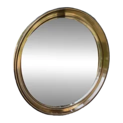 Miroir rond en plexiglas fumé - GILAC n°1813 - Vintage 1970