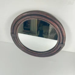 Miroir rond en rotin, 1970