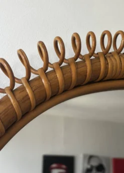 Miroir rond en rotin Franco Albini