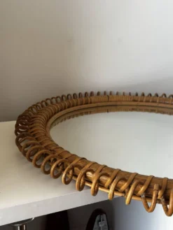 Miroir rond en rotin Franco Albini