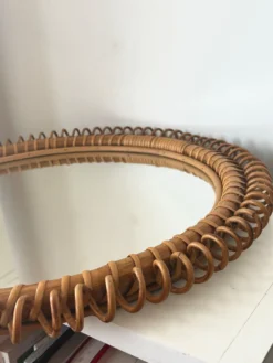 Miroir rond en rotin Franco Albini
